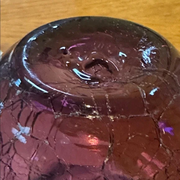 Blenko CM-8 Mini Vase in Amethyst Crackle (1954) 4.25” tall